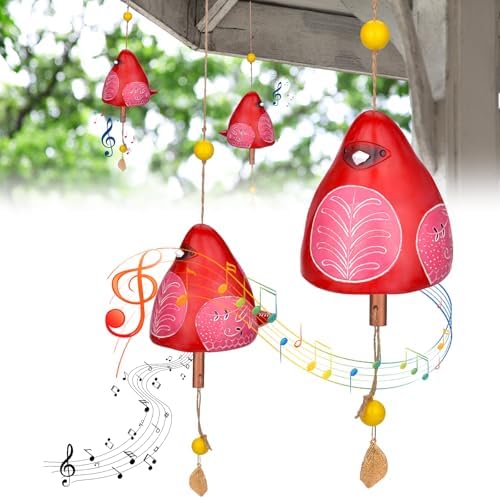 Carillon à Vent Avec Chant d'Oiseau, Carillons Décoratifs d'Extérieur Carillon à Vent, Décoration de Jardin de Cloche de Chant d'Oiseau, Carillon à Vent à Suspende.