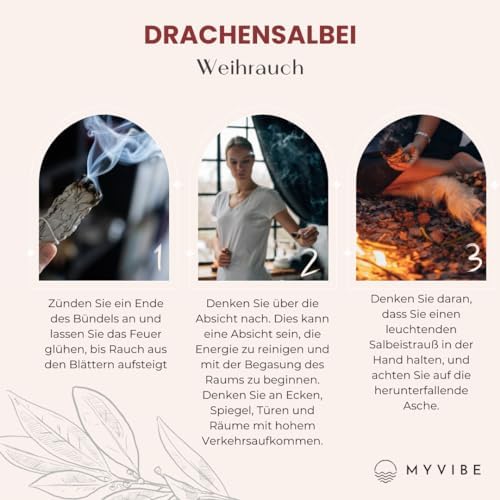 Myvibe Encens - Encens Saugeà Brueler - Bâton d'Encens Parfumé - Naturel, Sans aunun additif - Sang de Dragon - Sauge Rouge 1 Pièce. Et Sauge Blanche 1 pc. Ensemble - Image 7