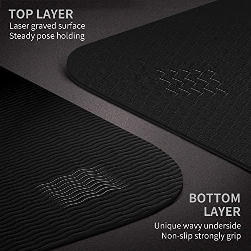 Cambivo Tapis Yoga TPE 213cm x 81cm x 6 mm, tapis de sport antidérapant, tapis de yoga matym wet Pilates, fitness, Sport Maison, méditation - Image 4