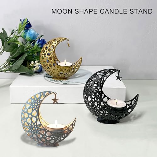 Bougeoir en forme de lune du milieu moderne pour la décoration de Noël ou de mariage - Image 9