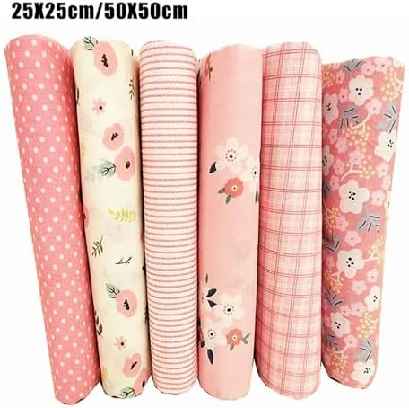 Lot de 6 TISSUS PRÉDÉCUSES EN COTON À MOTIF FLORAL, DOUX AU TACHER, FAIT À LA MAIN (25 x 25 cm) - Image 2