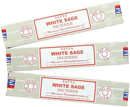 Satya nag champa lot de 3 boîtes de bâtons d'ences Sauge Blanche