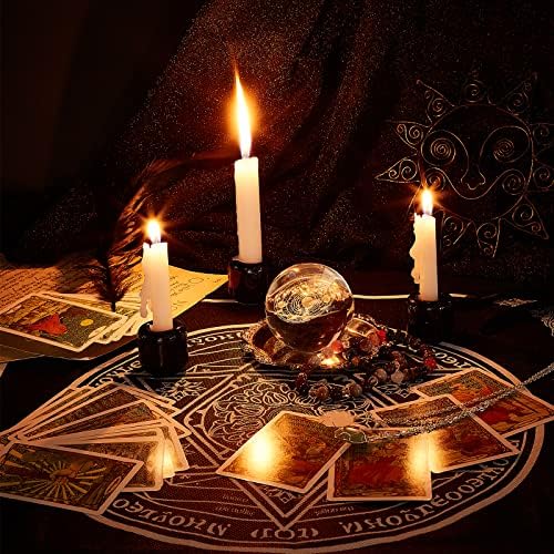 Ahandmaker lot de 5 bougeères carillon en céramique, 17,5 mm bougeères rituels noirs, Parfaits pour les rituels, la veille, la divination, La sorcellerie - Image 4