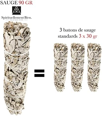 Baton Sauge Blanche à Bruler Salvia Apiana 95gr + Bois Palo Santo - Sauge Blanche Purification A Bruler Naturel - Fumigation et Ritual de purification Maison - Image 3