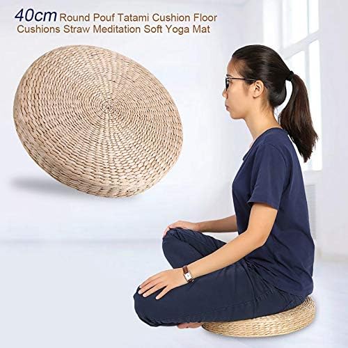 Rehomy pouf tatami coussin de siège 40 cm rond pouf tatami coussin de sol pelle méditation tapis de yoga doux - Image 9