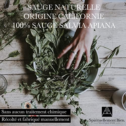 Baton Sauge Blanche à Bruler Salvia Apiana 95gr + Bois Palo Santo - Sauge Blanche Purification A Bruler Naturel - Fumigation et Ritual de purification Maison - Image 8