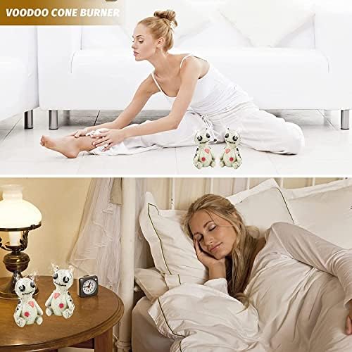Yangwen Poupée Vaudou, Brûleur d'Encens Voodoo en Résin, Porte Encens Cone Poupée Vaudou, pour yoga, Bureau, Décoration d'Intirieur Faite à la Main - Image 4