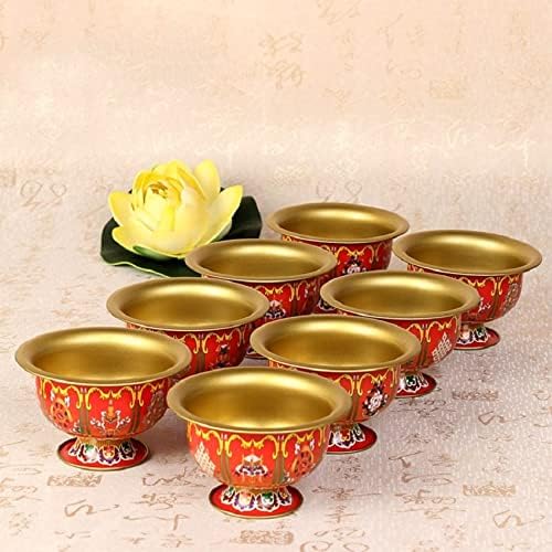 Yqlkd Sculpture Bols de Bouddha Tibétain Tantra Talisman Tasses Purificatrices d'Eau Tasse d'Eau Bénite Bouddhiste