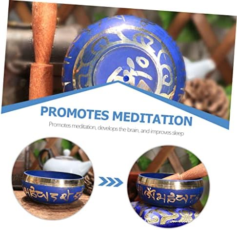 2 pièces bol himalaya bol chantant zen bol sonore de méditation bol de méditation kit de bol tibétain attaquant en bol de pleine conscience bol chantant outil de batteur équiement bouddhiste - Image 2