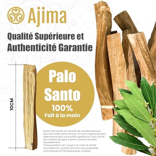 PALO SANTO ENCENS Naturel du Pérou Authentique - Lot de 5 Bâtons en Bois de Qualité Supérieure Pour la Méditation et Protection Maison - Purification à Broieler Bâtonnet en Bois - Image 3