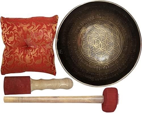 Devyom Grand Bol Chantant Tibétaint Martelé à la Main de 30,5 cm Avec Maillet et Coussin en SOIE - Image 3