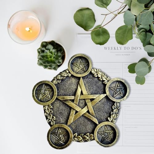 MUTEITT BOUGEOIR ÉTOILE ASTROGIE PENTACE PLAQUE D 'RÉSINE Photophore Plateau Sorcellerie Fournitures pour Sorcellerie Wiccan Tarot Fournitures - Image 3