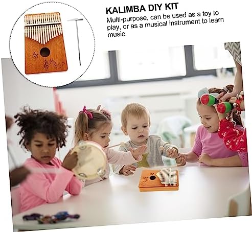 1 Jeu kalimba 17 tonnes pouce cadeaux pour adultes instrument de musique kalimba instruments de musique kalimba marimba mini-instruments acajou piano petit instrument de musique - Image 8