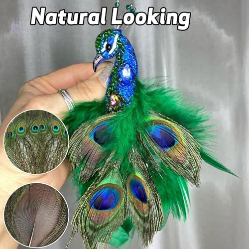 Aweisile 20 pièces panaches de paon 25-30 cm panache de paon Décoration panache de paon longue panaches loisirs créatifs jolies panaches couler les yeux couler diy chapeaux fête costume de mascarade accessoires - Image 3