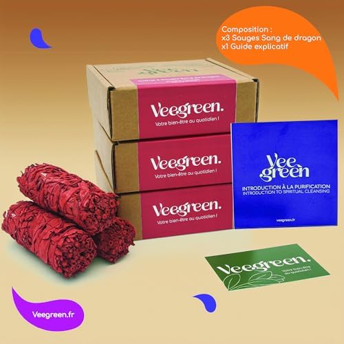 3 Sauges Sang de Dragon Purification à Brueler │Encens naturel pour rituel et méditation│sauge Blanche salvia apana amérinienne Avec Résine de Sang de Dragon Rouge │bougie Odeur bien-soi-soi- - Image 2