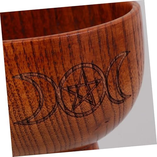 Alipis Bol en Bois AVEC Symbole du Pentacle Décoration de Bougie Bol Lunaire pour les rituels Soutien Dencens Accessoire - Image 3