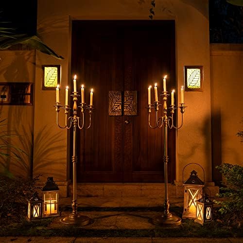 Sziqiqi 124cm bouge ou ou lustre en métal, candélabre à 5 bras porte-bouge - Image 4