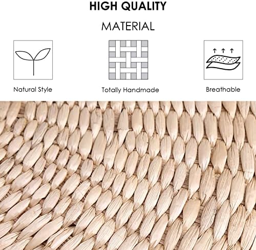 Rehomy pouf tatami coussin de siège 40 cm rond pouf tatami coussin de sol pelle méditation tapis de yoga doux - Image 2