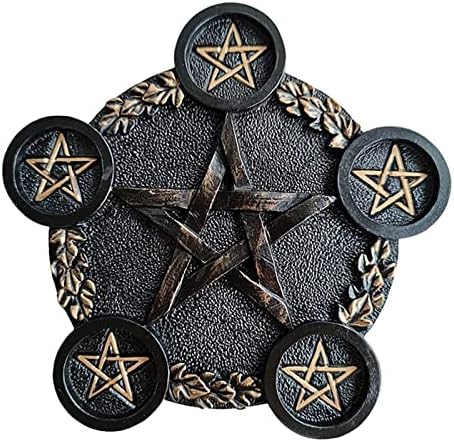 Bougeoir en Forme d'Étoile en Résin - Pentacle de table pour bougies de Tarot - Cérémonie de Divination