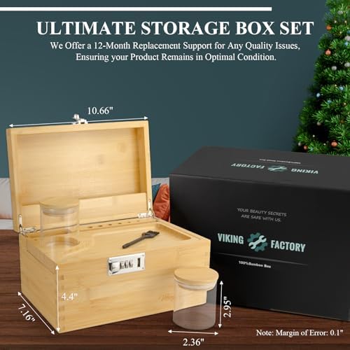 Viking Factory Grande Boîte en Bambou pour l'organisation et décoration de la Maison - Excellent coffret cadeau avec tous les accessoires - Image 2