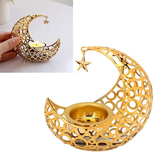 Bougeoir en Métal Lune Dorée, lustre romantique moderne anti-stress, Candélabre en Forme de Lune pour chambre à coupe - Image 4
