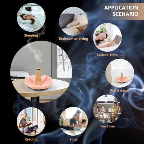 Cônes d'Encens, assortiment Encens Cone 120pcs, 8 Parfums, Encens Naturels pour la méditation Yoga Purification relaxation, Porte-Encens, Cadeau de Noël - Image 7
