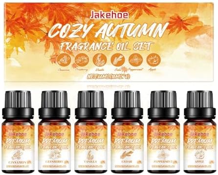 Lot de 6 Huiles Essentielles de 10 ml pour diffuser, Huiles Essentielles Pure et Naturelles, verse humidificatrice, Huiles Essentielles Purres Pour la Maison, le Bureau, Le Spa, Idéal A