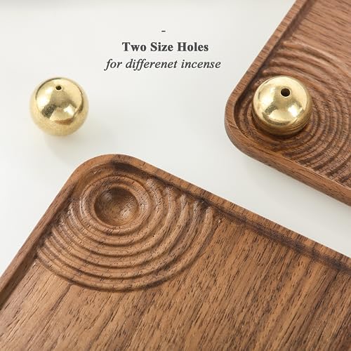 Seedwave Magnétique Porte Encens Baton, angle de support réglable Encens en Bois de Noyer, Brûleur d'Encens Ondulé pour la décoration de la Maison, La Méditation et le Yoga - Image 4