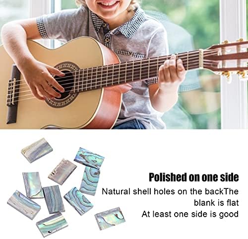 Astibym Touche d'Infrrustation de Guitare en nacre d'Ormeau, 10 Pièces d'Incrustation de Nacre d'Ormeau Incrustations de guitares Naturelles, Accessoires de Jeu - Image 6