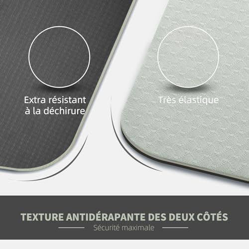 DH Fitlife Tapis de Yoga en TPE, 183 x 61 x 0,6 cm, Tapis de Gymnastique, Antidérapant et écologique des dettes Côtés, Tapis de Fitness Avec Lignes d'orientation - Image 3
