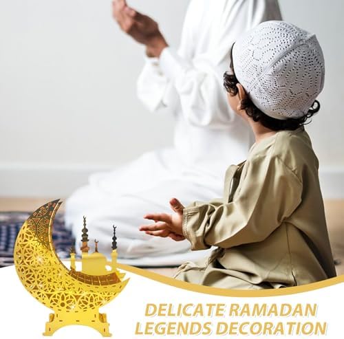 Décoration du Ramadan - Bougeoir Aïd Ramadan Mubarak - Décoration de Table - Lune - Bougeoir Aïd Mubarak - Décoration de table - Ornement Ramadan pour la décoration du Ramadan (C) - Image 7