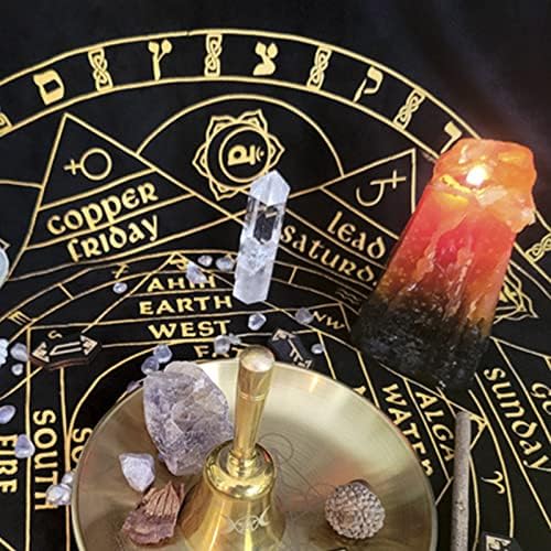 Astrogie pentagramme bougeoir table plaque bougie carrelage divination wicca accessoires bougeoir plateau rituel bougeoir bougeoir pour décoration maisons bougeères centre de table ferme - Image 6