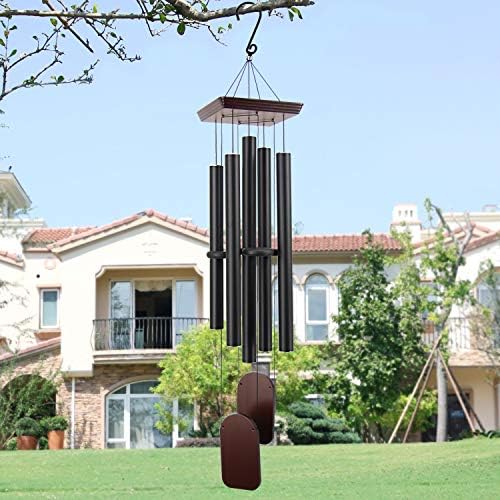 Astarin Grand Carillon Éolien de Condoléances d'Elttérieur de 122 CM AVEC 5 TUBES EN ALUMINUM LOURD ACCORDÉS, MÉLODIE APAISANTE, CARILLON ÉOLIEN COMMORATIF LA DÉCoration Extérieure (Terrasse, - Image 5