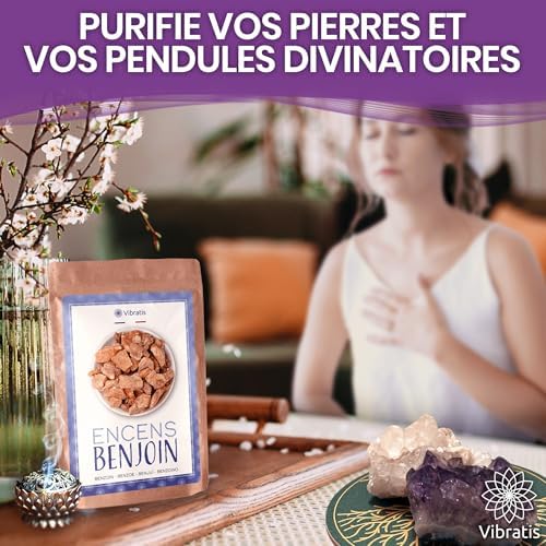 Vibratis encens Benjoin Naturel 100g - Encens en grains pour la purification de la Maison - Apporte la Chance Aux Commerces - Idéal pour la méditation et relaxation - Image 6