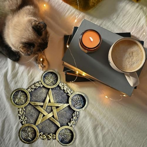 MUTEITT BOUGEOIR ÉTOILE ASTROGIE PENTACE PLAQUE D 'RÉSINE Photophore Plateau Sorcellerie Fournitures pour Sorcellerie Wiccan Tarot Fournitures - Image 7