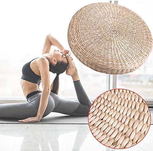 Rehomy pouf tatami coussin de siège 40 cm rond pouf tatami coussin de sol pelle méditation tapis de yoga doux - Image 4