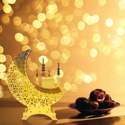 Décoration du Ramadan - Bougeoir Aïd Ramadan Mubarak - Décoration de Table - Lune - Bougeoir Aïd Mubarak - Décoration de table - Ornement Ramadan pour la décoration du Ramadan (C) - Image 6