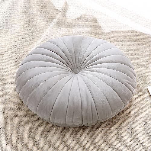 Molynnchic Floor Pillow Coussin de Méditation Rond et Grand Coussin de Sol, en Velours Épais, versez le yoga, salon, balcon, extérieur, tatami, 40 cm, Gris
