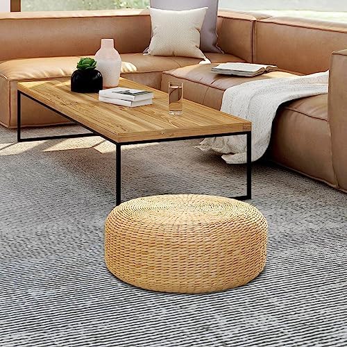 F fityle coussin d'assie de style japonais, coussin de méditation fait par la main, coussin d'assis rustique en tatami couler, bureau, 40cm de diamantre - Image 2
