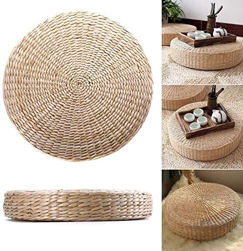 Rehomy pouf tatami coussin de siège 40 cm rond pouf tatami coussin de sol pelle méditation tapis de yoga doux - Image 5