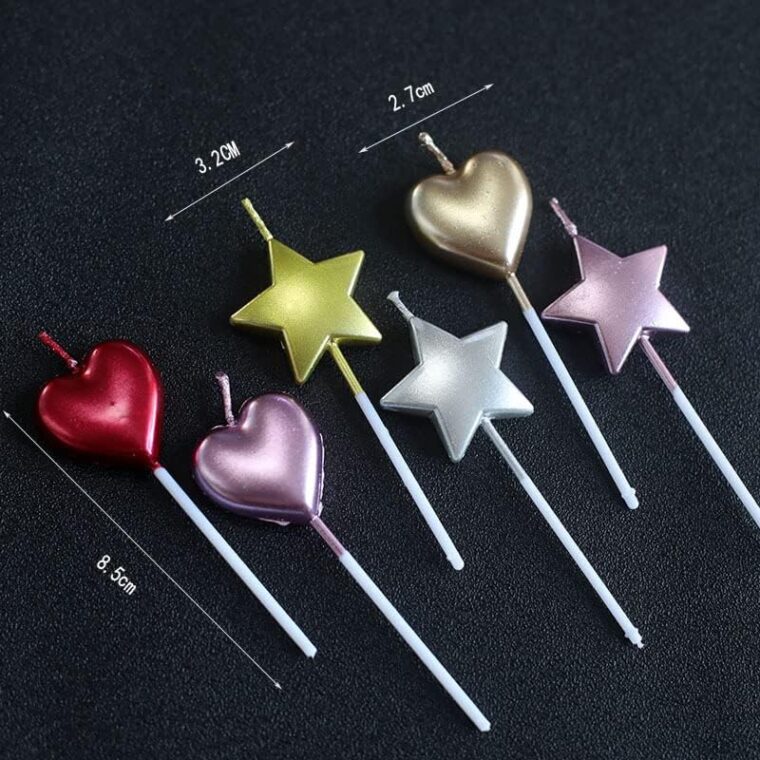 Bougie D'Anversaire en Forme d'Étoile, 6 PCS Bougies Deco de Gâteau pour les enfants et adultes Accessoires de décoration de gâteau pour la fête d'Aniversaire et Mariage Argent - Image 7