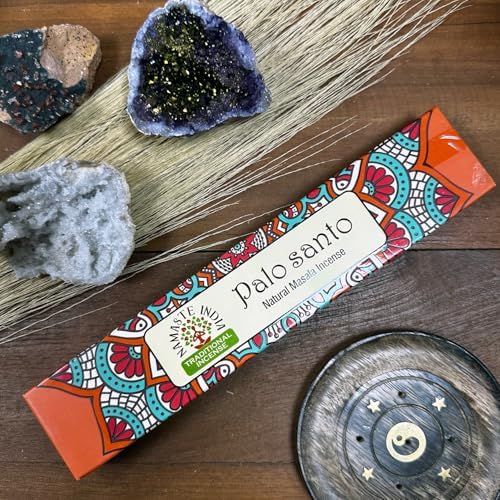Namaste India Bâtons d'Encens Agarbatti Pack de 12-240 Bâtons au Total - Relaxation Aromatique, Parfum pour la méditation et yoga, Fait à la Main en Inde (Palo Santo) - Image 2